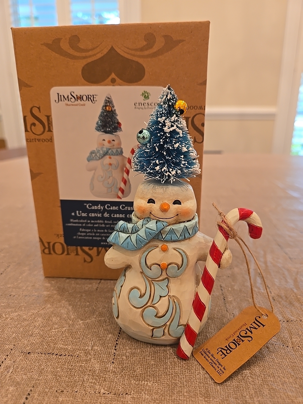 Jim Shore "Candy Cane Crush" Snowman Figurine ORIGINAL BOX